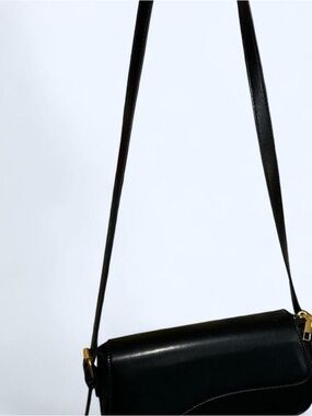 Black Leather Crossbody Bag - Classic Women's Shoulder Purse